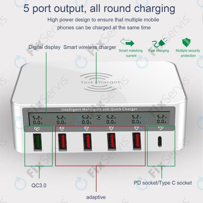 WLX-818F Servisná nabíjacia stanica s USB 3.0 a USB-C