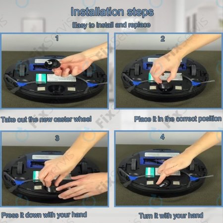 Eufy Robovac-series - Predné Koliesko (Čierne)