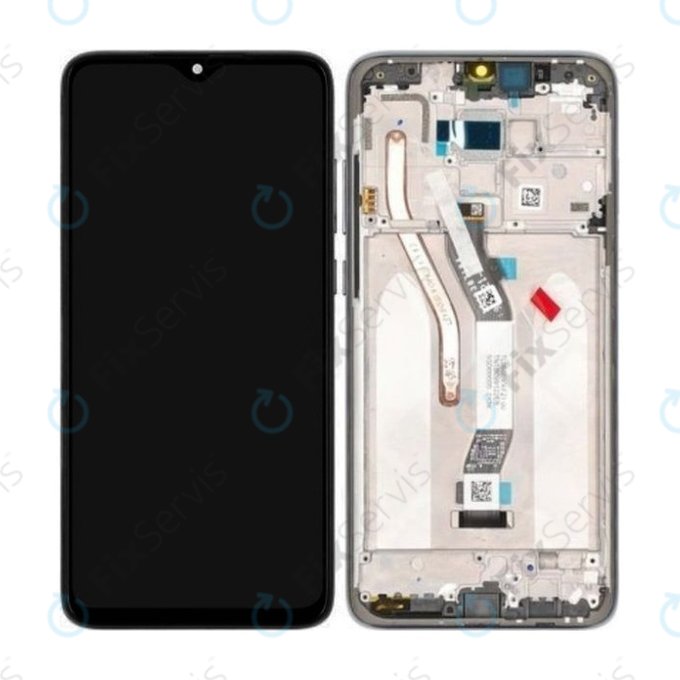 Xiaomi Redmi Note 8 Pro - LCD Displej + Dotykové Sklo + Rám (Mineral Grey) - 56000500G700, 5601100040B6 Genuine Service Pack