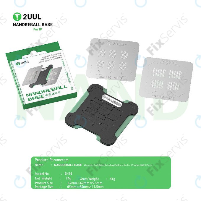 Magnetická základňa na reballing NAND, obojstranná, 2UUL BH16