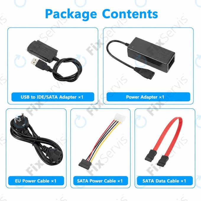 USB 2.0 na IDE / SATA adaptér pre 2,5" a 3,5" HDD/SSD, s EU napájaním
