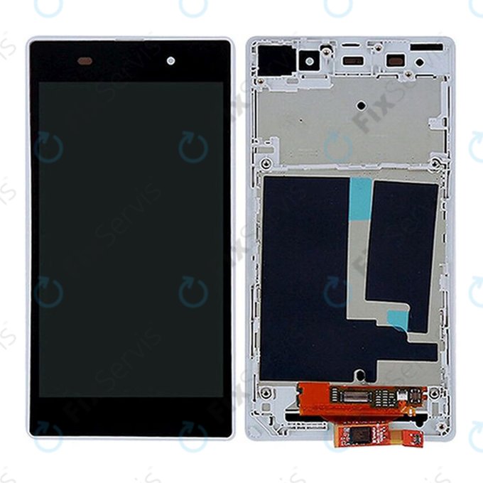 Sony Xperia Z1 L39h - LCD Displej + Dotykové Sklo + Rám (White) TFT