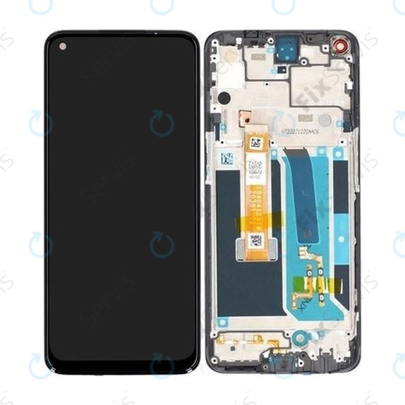 OnePlus Nord N10 5G - LCD Displej + Dotykové Sklo + Rám (Midnight Ice) - 2011100239 Genuine Service Pack