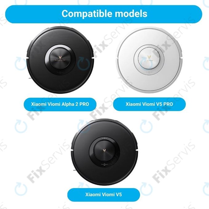 Sada náhradných dielov pre Xiaomi Viomi Alpha 2 PRO, V5 PRO, V5 (1x Hlavná kefa, 2x Filtre, 2x Bočné kefy)