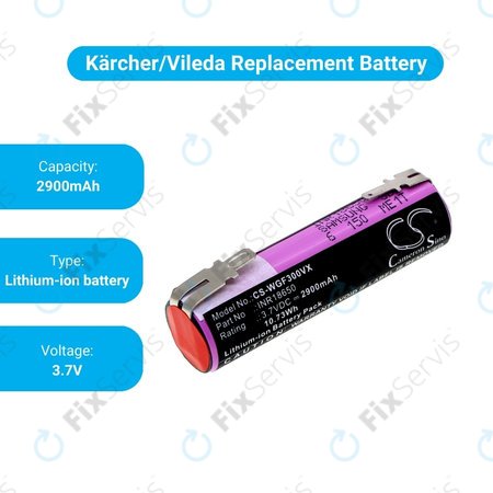 Karcher WV1, WV2, WV2 Plus, WV2 Premium, WV50 Plus, WV70 Plus - Batéria INR18650 Li-Lon 3.7V 2900mAh HQ