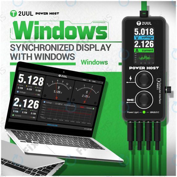 Digitálny USB-C tester napätia a prúdu (Power Host), 2UUL PW15
