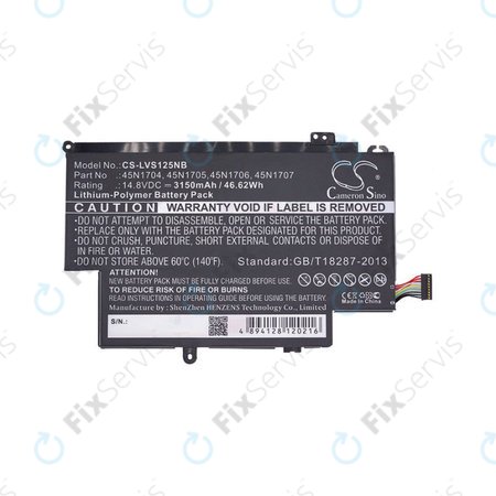 Batéria pre Lenovo ThinkPad Yoga 12, Yoga S1, 3150mAh, Li-Pol, 14.8V, 45N1704, HQ