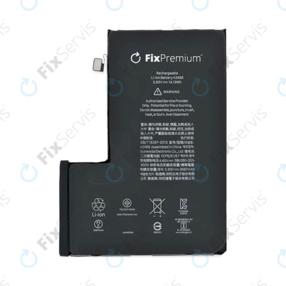 Batéria pre iPhone 12 Pro Max, 3687mAh, A2466, FixPremium