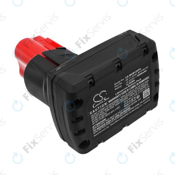 Batéria pre Milwaukee M12 Redlithium XC 4.0, 6000mAh, Li-Ion, 12V, M12 B3 XC, M12 B4 XC, HQ