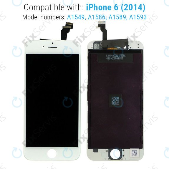 Displej pre iPhone 6, White, Dotykové sklo s rámom