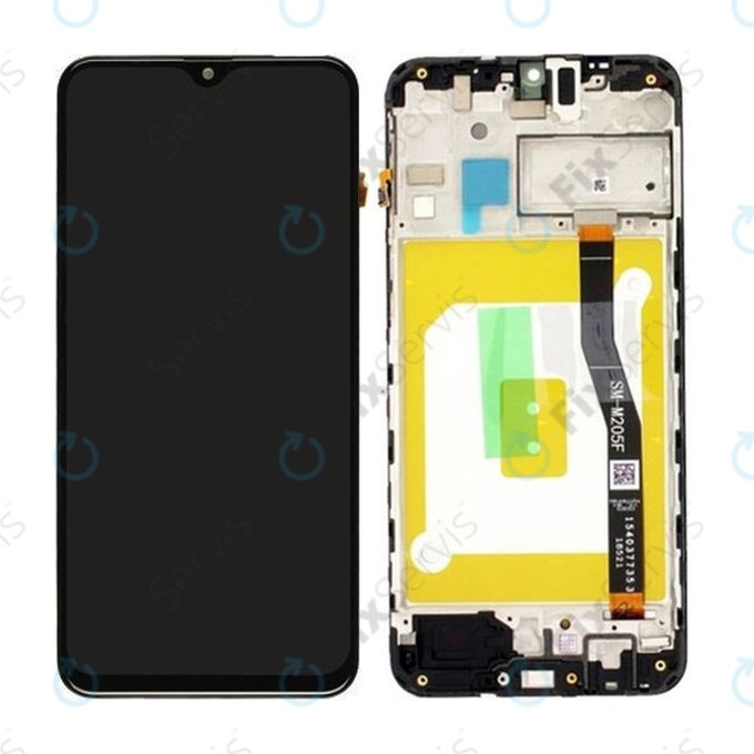 Samsung Galaxy M20 M205F - LCD Displej + Dotykové Sklo + Rám (Black) - GH82-18682A, GH82-18724A, GH82-18743A Genuine Service Pack