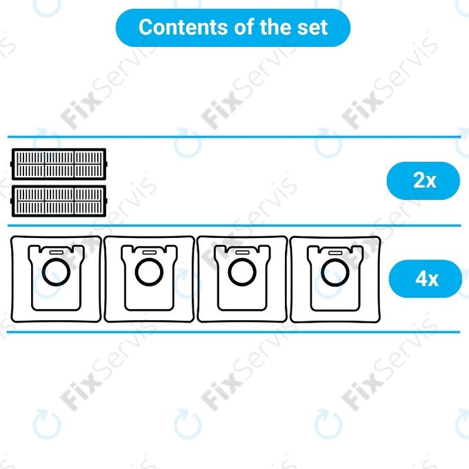 Sada náhradných dielov pre BOSCH GAS 25 (2x Filter, 4x Prachové vrecko)