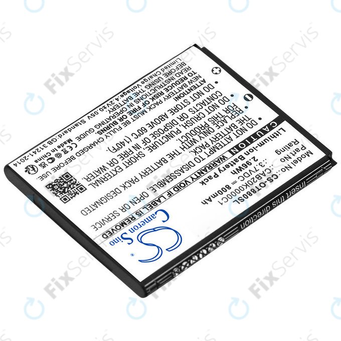 Batéria pre Alcatel One Touch, 800mAh, Li-Ion, 3.7V, BTR510AB, HQ