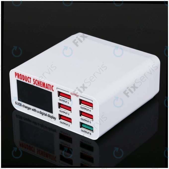 Product Schematic 896 - USB Servisná Nabíjacia Stanica s USB 3.0