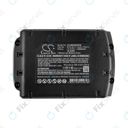 Batéria pre Milwaukee, Atlas Copco, Berner, 2000mAh, Li-Ion, 18V, M18, HQ