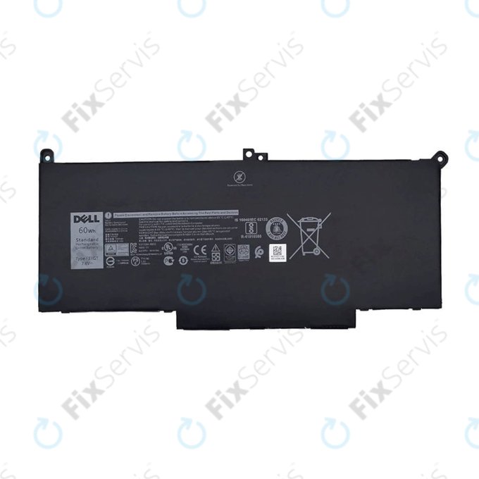 Dell Latitude 7280, 7290, 7380, 7390, 7480, 7490, E7280 - Batéria F3YGT 7600mAh - Genuine Service Pack