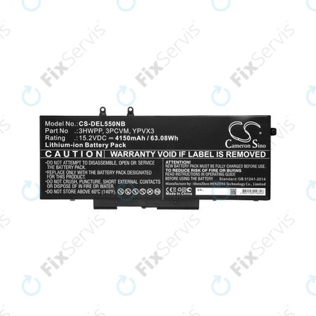 Batéria pre Dell Latitude 5501, Latitude 5401, Latitude 14 5410, Latitude 15 5511, 4150mAh, Li-Ion, 15.2V, 3HWPP, HQ
