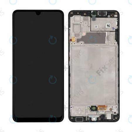 Samsung Galaxy A32 A325F - LCD Displej + Dotykové Sklo + Rám (Awesome Black) - GH82-25566A, GH82-25579A Genuine Service Pack