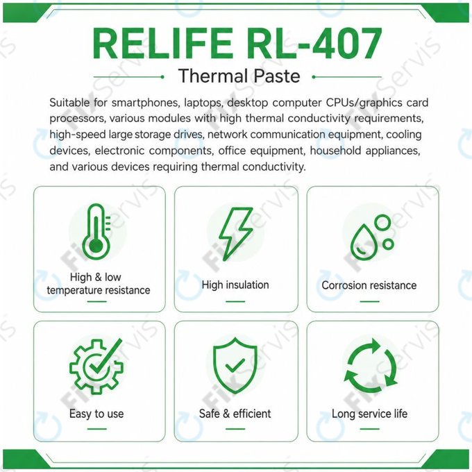 Silikónová teplovodivá pasta Relife RL-407, 6 W/mK, 20g, modrá
