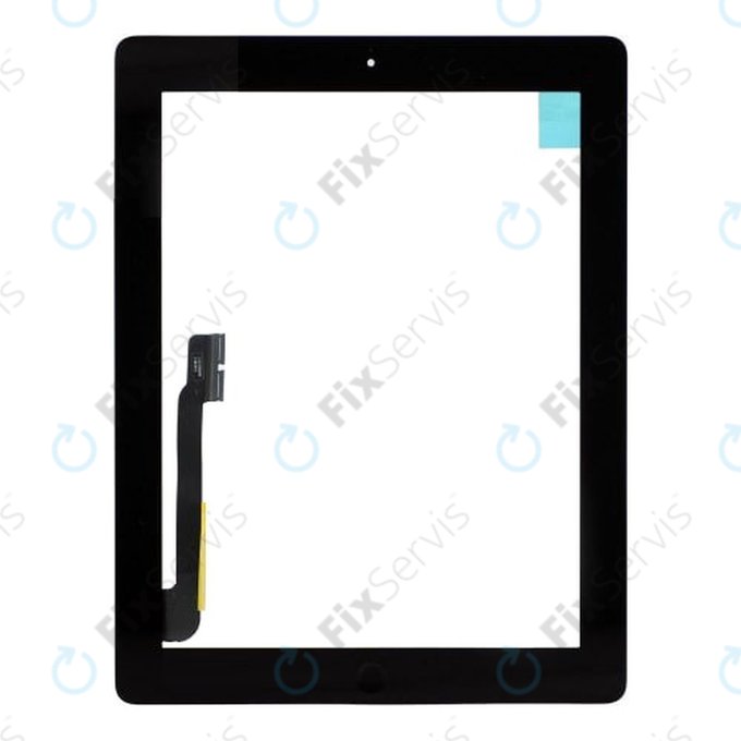 Apple iPad 3, iPad 4 - Dotykové Sklo + Tlačidlo Domov (Black)