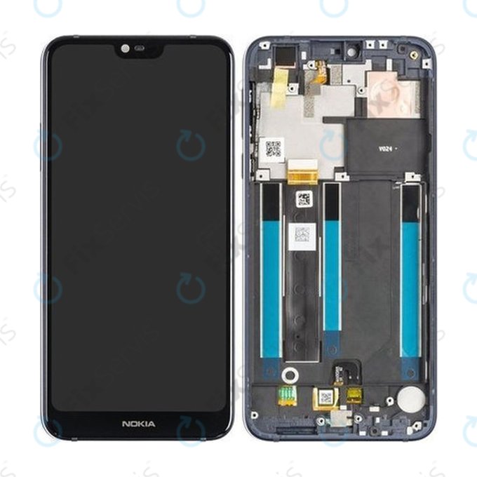 Nokia 7.1 - LCD Displej + Dotykové sklo + Rám (Gloss Midnight Blue) - 20CTLLW0001 Genuine Service Pack