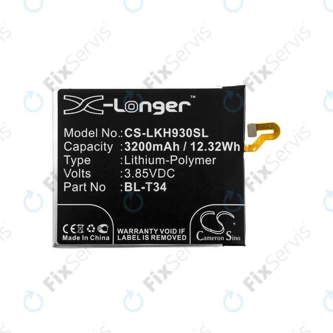 Batéria pre LG H930, V30, V35, 3200mAh, Li-Pol, 3.85V, BL-T34, HQ