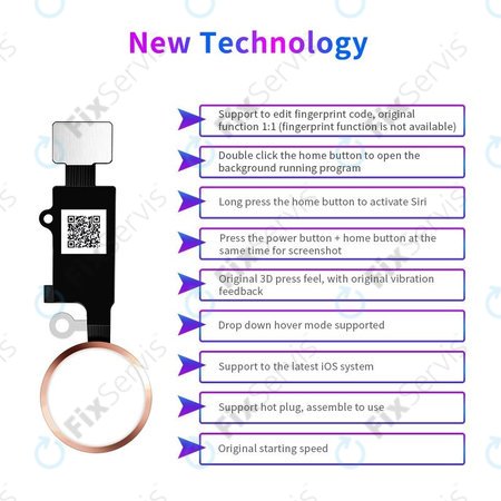 Apple iPhone 7, 7 Plus, 8, 8 Plus, SE (2020), SE (2022) - Tlačidlo Domov JCID 7 Gen (Space Gray, Black)