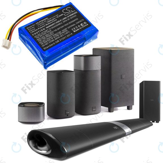 Batéria pre Philips Fidelio B5/12, Fidelio HTL9100, Fidelio HTL9300, 2500mAh, Li-Pol, 7.4V, 104050-2S, HQ
