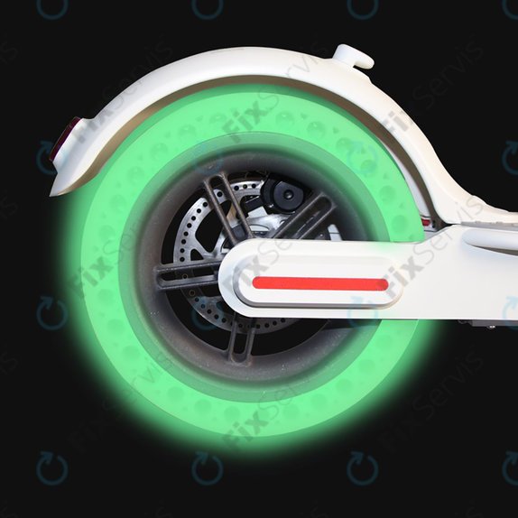 Xiaomi Mi Electric Scooter 1S, 2 M365, Essential, Pro, Pro 2 - Odolná Plná Bezdušová Pneumatika (Green Fluorescent)