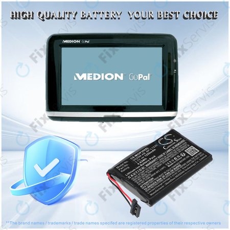 Batéria pre Mitac Mio P350, P550, 1250mAh, Li-Ion, 3.7V, BL-LP1230, HQ