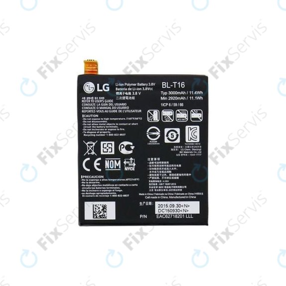 LG G Flex 2 H955 - Batéria BL-T16 3000mAh - EAC62718201 Genuine Service Pack