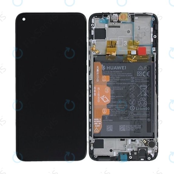 Huawei P Smart (2019), P Smart Plus (2019) - LCD Displej + Dotykové Sklo + Rám + Batéria (Midnight Black) - 02352JEY, 02352JFA Genuine Service Pack