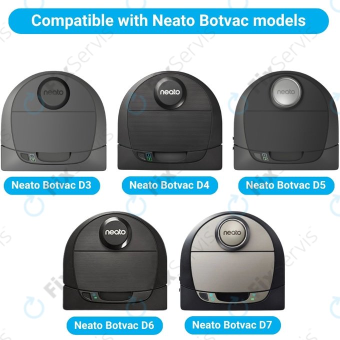 Sada náhradných dielov pre Neato Botvac D3, D4, D5, D6, D7 (2x Hlavná kefa, 4x Filter, 4x Bočná kefa)