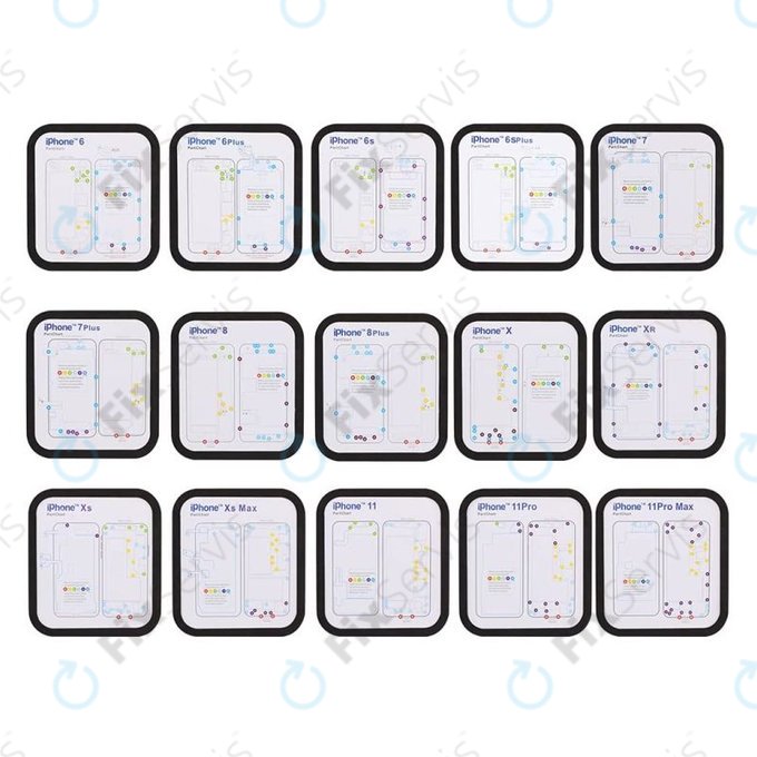 Magnetický Organizér Skrutiek So Schémou (iPhone 6 - 11 Pro Max)