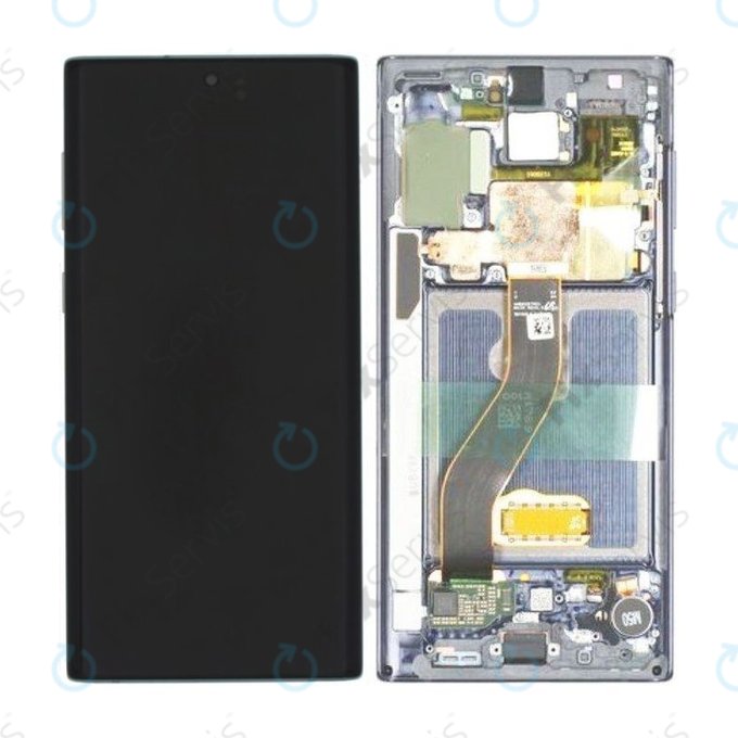Samsung Galaxy Note 10 - LCD Displej + Dotykové Sklo + Rám (Aura Glow) - GH82-20817C, GH82-20818C Genuine Service Pack