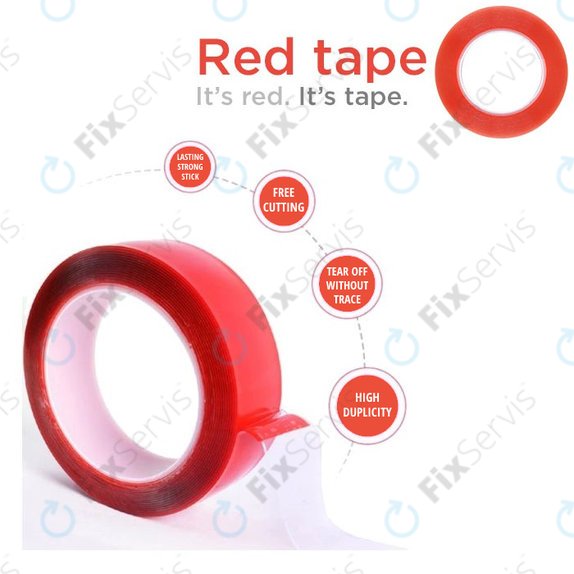 Magic RED Tape - Obojstranná Lepiaca Páska - 2mm x 25m (Transparentná)
