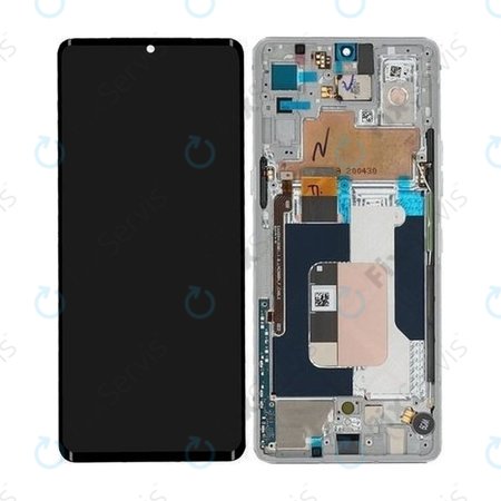 LG Velvet 5G - LCD Displej + Dotykové Sklo + Rám (Aurora White) - ACQ30212301 Genuine Service Pack