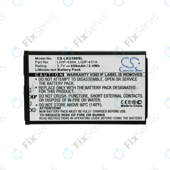 Batéria pre LG 230 Nite, 650mAh, Li-Ion, 3.7V, LGIP-430A, HQ