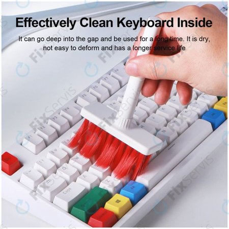 Multifunkčná Čistiaca Kefka + Čistiace Pero + Vyťahovač Klávesov