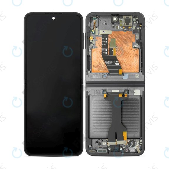 Samsung Galaxy Z Flip 6 F741B - LCD Displej + Dotykové Sklo + Rám (Black) OLED