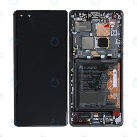 Huawei Mate 40 Pro NOH-NX9 - LCD Displej + Dotykové Sklo + Rám + Batéria (Black) - 02353YMT Genuine Service Pack