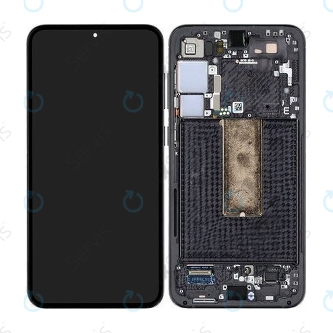 Samsung Galaxy S23 Plus S916B - LCD Displej + Dotykové Sklo + Rám (Phantom Black) - GH82-30478A, GH82-30476A, GH82-30477A Genuine Service Pack