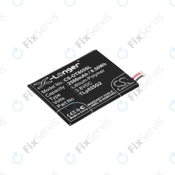 Batéria pre Alcatel One Touch Pixi 8", 2500mAh, Li-Pol, 3.8V, TLp025G2, HQ