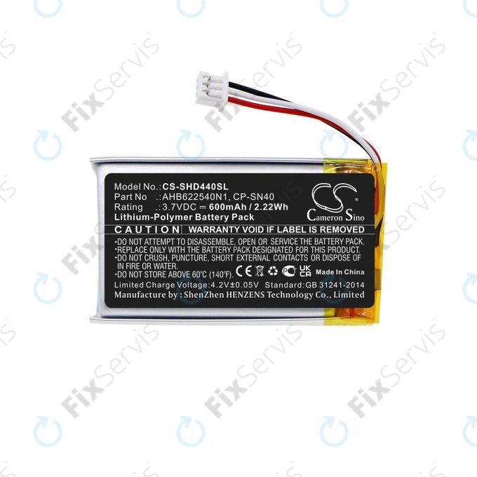 Batéria pre Sennheiser Momentum 2.0, 3.0, Urbanite XL, 600mAh, Li-Pol, 3.7V, AHB622540N1, HQ