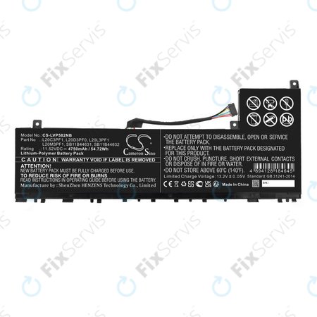 Batéria pre Lenovo IdeaPad 5 Pro 14ITL6, 4750mAh, Li-Pol, 11.52V, L20C3PF1, HQ
