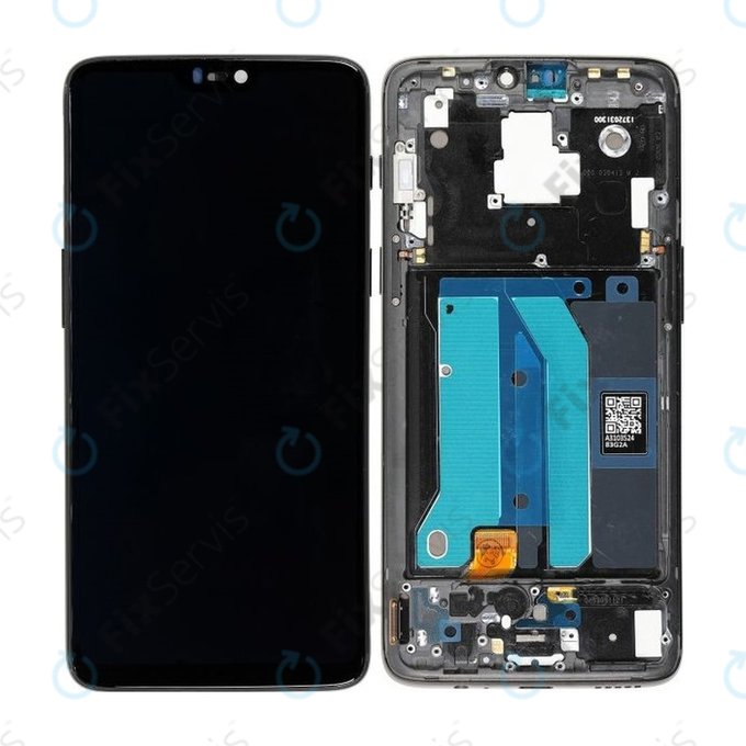 OnePlus 6 - LCD Displej + Dotykové Sklo + Rám (Midnight Black) TFT