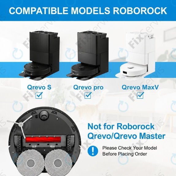 Sada náhradných dielov pre Roborock Qrevo MaxV, Pro, S (2x Hlavná kefa, 4x Filter, 4x Bočná kefa)