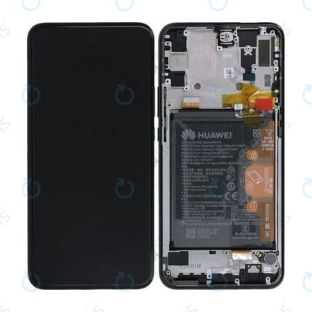 Huawei P Smart Z, Y9 Prime (2019) - LCD Displej + Dotykové Sklo + Rám + Batéria (Midnight Black) - 02352RRF Genuine Service Pack