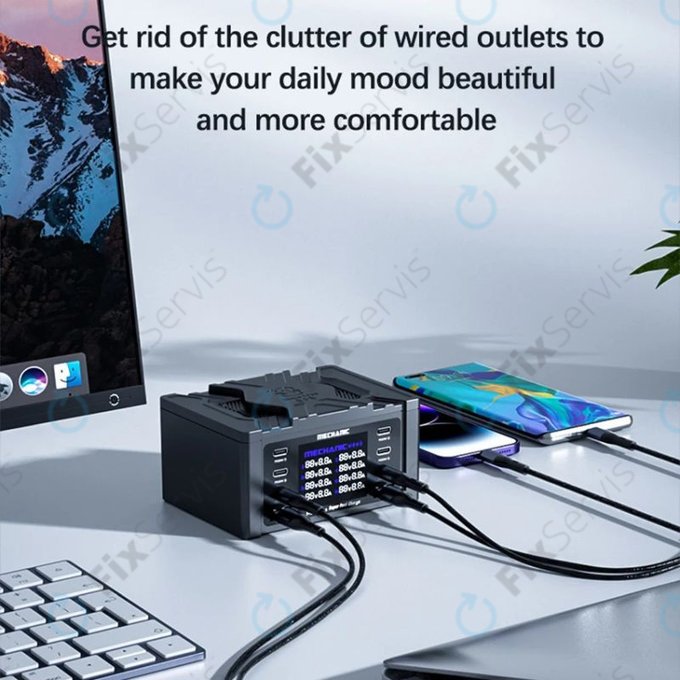 Mechanic V-Power 8 Pro - USB Servisná Nabíjacia Stanica s USB-C, USB 3.0