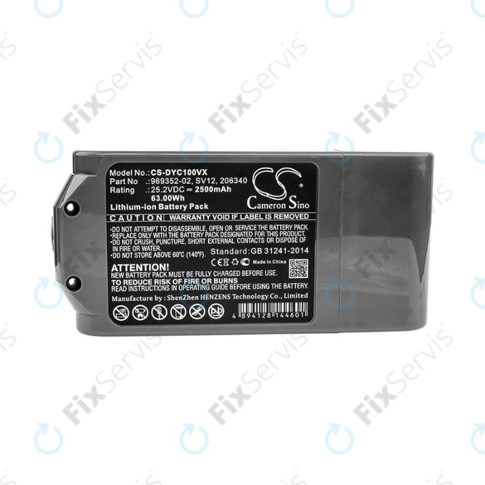 Dyson V10 - Batéria 969352-02, SV12, 206340 Li-Ion 25.2V 2500mAh HQ